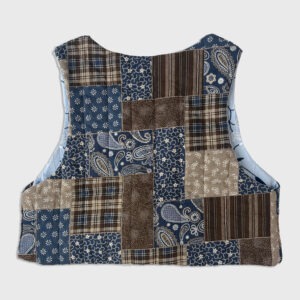 003 Embroidered Blue & Brown Patchwork